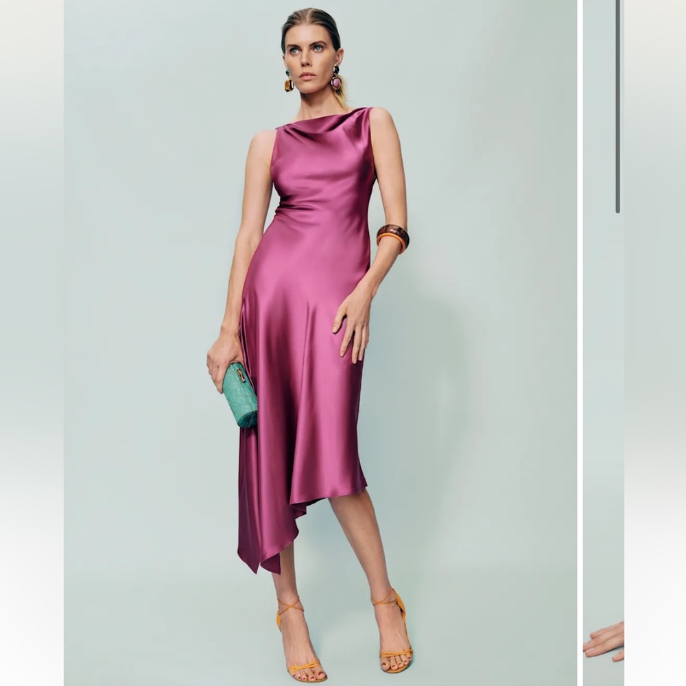 Reformation Scotia Silk Dress Pink Size M